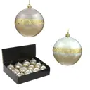 Набор елочных шаров 744588 Золотое кольцо сатурна 8 см ПВХ жёлтый/золотой 12 шт