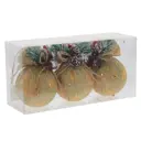 Елочный шар 762032 7.5 см ПВХ желтый/золотой