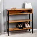 Полка для обуви Letta 90x90x28 см ЛДСП цвет черный/дуб вотан