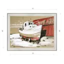 Картина в раме Декор Депо Константин Малютин "Лодка и красный сарай" E20 46x61 см