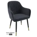 Кухонный стул Milavio Топаз 85x58x45 см велюр цвет черный матовый/черно-золотой
