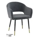 Кухонный стул Milavio Тедди 78x58x43 см велюр цвет темно-серый/черно-золотой