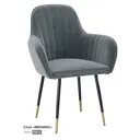 Кухонный стул Milavio Феникс 87x53x44 см велюр цвет серый/черно-золотой