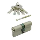 Цилиндровый механизм личинка Vettore ZN M70 Z NI (35x35) для врезного замка входных и межкомнатных дверей 5 ключей никель