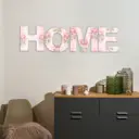 Панно на стену декоративное "Home. Розовые розы" высота букв 29.5 см набор 4 детали розовый