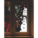 Наклейка декоративная для окон "Снеговик" 29x100 см (снег 10x20 см)