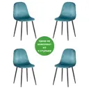 Комплект стульев 4 шт Tetchair Breeze 53x53x44 см вельвет цвет бирюзовый