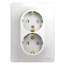 Розетка двойная встраиваемая Systeme Electric Glossa GSL000126 с заземлением со шторками цвет белый