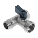 Кран шаровой Aqualink трёхпроходной 1/2"х3/4"x1/2" наружная-наружная-внутренняя резьба