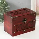 Шкатулка сундук Плетенка, С заклепками коричневая 17.8x11.5x12.8 см