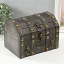Шкатулка сундучок "Лев. С заклепками" стальная 16x15.5x22 см