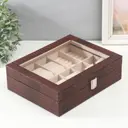 Шкатулка под часы и бижутерию "Кофейный питон" матовая 7.7x20x25.5 см
