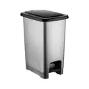 Мусорный контейнер 25 л Telkar Slim пластик цвет серый металлик