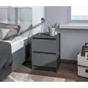 Тумба прикроватная Столплит 39x53x39 см 2 ящика ЛДСП цвет серый