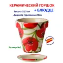 Горшок цветочный Классика Испанская керамика 20 см 18 см 3 л керамика разноцветный без автополива