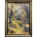 Репродукция картины Г.Г. Мясоедова "Осеннее утро" 44x34 см