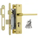 Замок врезной цилиндровый НОРА-М 708К комплект с ручками Золото 55 мм