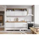 Кухонный гарнитур Стендмебель Хелен 200x216.8x60 см ЛДСП цвет белый шагрень/дуб крафт золотой