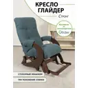 Кресло-качалка Glider Стронг 64x99.5x89.5 см шенилл цвет изумрудный меланж/орех антик