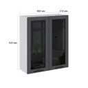 Навесной шкаф со стеклом Сурская Мебель Глетчер 80x92x31.80 см МДФ цвет серый