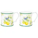 Набор кружек 2 шт 380 мл Elan Gallery Лимоны фарфор цвет белый/синий/зеленый/желтый