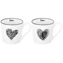 Набор кружек 2 шт 390 мл Elan Gallery LOVE фарфор цвет черный/белый