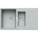 Врезная мойка Tolero TL-860 86x50x20 см кварц цвет серый серебристый