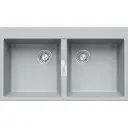 Врезная мойка Tolero TL-862 86x50x20 см кварц цвет серый серебристый