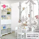 Фотообои флизелиновые Barton Wall 200x270 см Детские сказочный лес животные k219-W