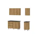 Кухонный гарнитур Мебельная интеграция Денвер 160x156x60 см ЛДСП цвет черный, коричневый