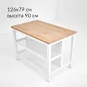 Стол барный прямоугольный Террасный кот ОК.07 126x90x79 см алюминий цвет белый