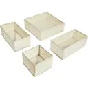 Набор коробок без крышки 31x31/15x31/15x15 см полиэстер цвет бежевый 4 шт