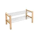 Полка для обуви Sheffilton Альберо 29x32x65 см 2 полки дерево цвет бежевый/хром