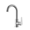 Смеситель для раковины Olisan Steel ST1002 однорычажный высокий цвет серебристый