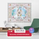 Фотообои флизелиновые Первое ателье 125x100 см Амуры со стрелами и ангелочки в ажурной раме с розами pw78608-1