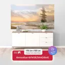 Фотообои флизелиновые Первое ателье 175x100 см Парусник во льдах у берега на закате pw78677-1