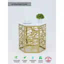 Кофейный столик шестигранный Металл-44 40x36x40 см золотой белый