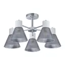 Люстра на штанге Arte perfetto luce 3332.9153.5.cr.wh 5 ламп 10 м² цвет белый/хром