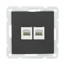 Розетка компьютерная встраиваемая Lk studio LK60 866208-1 кат. 5е цвет черный бархат