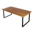 Журнальный столик прямоугольный Solarius Loft 70x130x50 см цвета ольхи с черными ножками