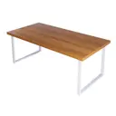 Журнальный столик прямоугольный Solarius Loft 60x140x50 см цвета ольхи с белыми ножками