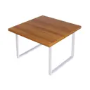 Журнальный столик квадратный Solarius Loft 60x60x50 см цвета ольхи с белыми ножками