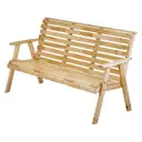 Скамья садовая Interlink 74 см x 118 см x 96 см дерево бежевый