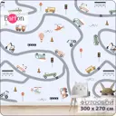 Фотообои флизелиновые Barton wall Машинки и Вертолет 300x270 см Машинки и Вертолет K29803-G