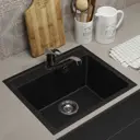 Мойка для кухни врезная Uperwood ECON UPD-408m 42x49 см глубина чаши 17 см искусственный камень цвет черный