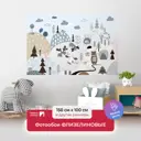 Фотообои флизелиновые Первое ателье 150x100 см Аппликационный лес с животными pw109505-1