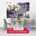 Фотообои флизелиновые Первое ателье 145x100 см Орхидеи с металлическими стружками