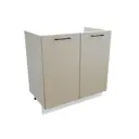 Напольный шкаф с 2 дверцами под мойку Атласный Серый 80x81.60x47.40 см фасад МДФ светло-серый каркас ЛДСП белый Сурская мебель
