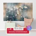 Фотообои флизелиновые Первое ателье 200x125 см Цветущая ветка на гранжевом фоне pw141405-2