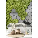 Фотообои флизелиновые Dekor vinil Серые 3d соты с зеленью 200x270 см 9242_dv